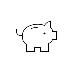 Piggy bank icon Thin line vector