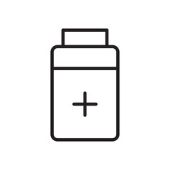 Obraz premium Pill bottle icon Thin line vector