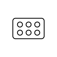 Pill blister pack icon Thin line vector