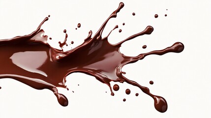Chocolate splash isolated on white background.