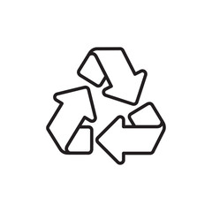 Recycling icon Thin line vector