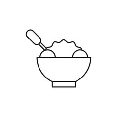 Salad icon Thin line vector