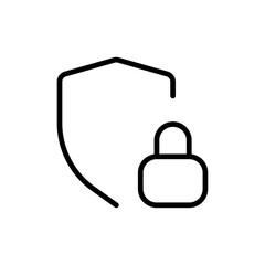 Shield lock icon Thin line vector