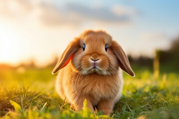 Easter symbols with eggs and flowers generative AI