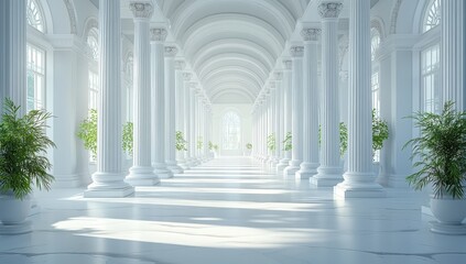 3D rendering of classic Greek columns featuring intricate historical design elements