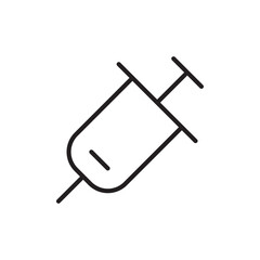 Syringe injection icon Thin line vector