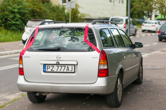Parked Opel Astra stationcar