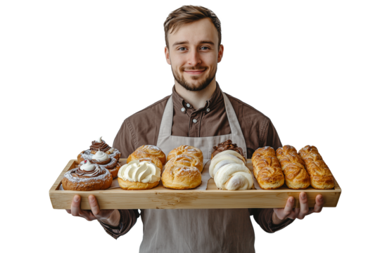 person with croissant
