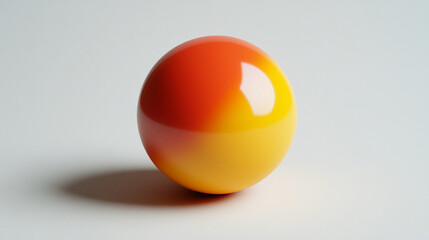 Abstract Sphere with a Vibrant Gradient of Yellow and Red Colors