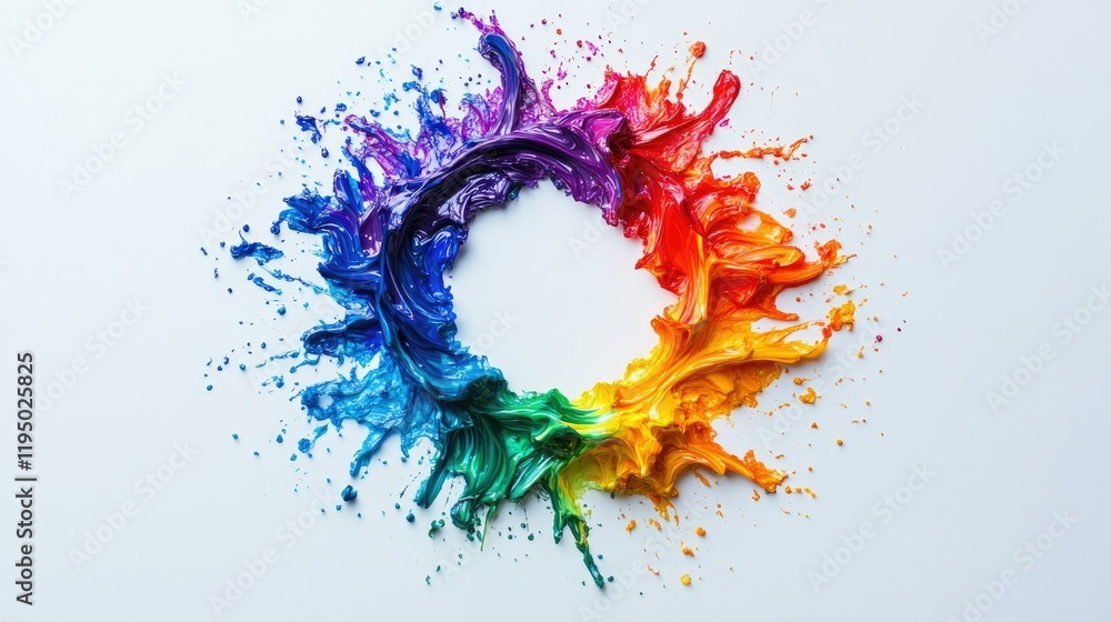Aufkleber pride-themed colorful swirls creating a circular pattern on a clean white backdrop, ideal for creati
