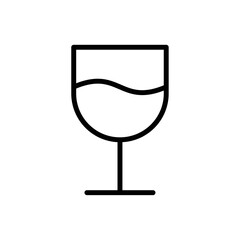 Wine glass icon Thin line vector