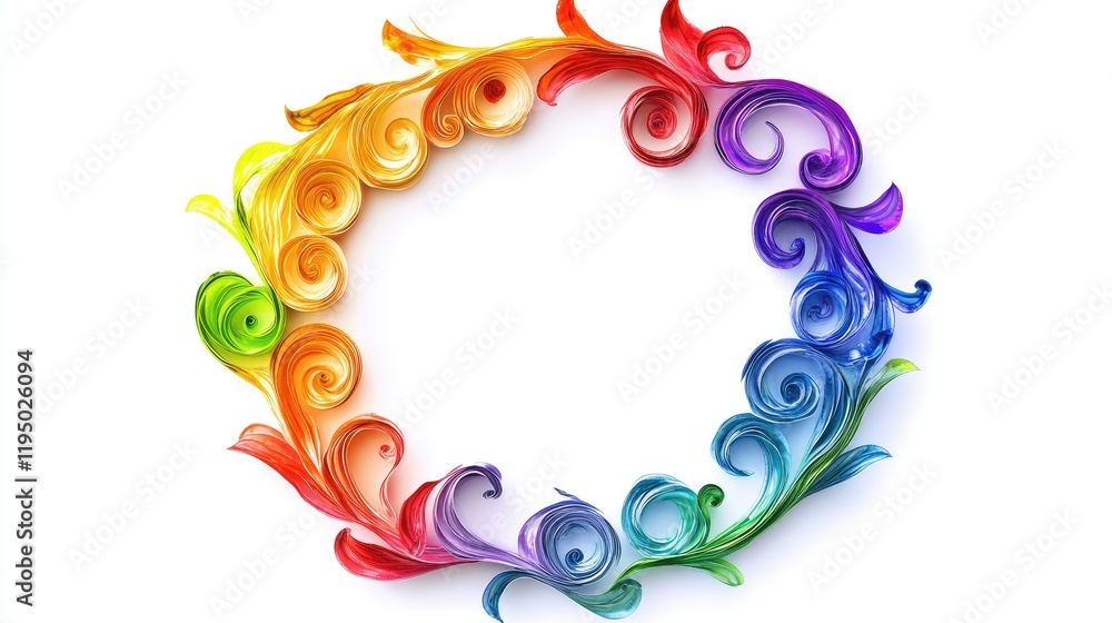 Aufkleber pride-themed colorful swirls creating a circular pattern on a clean white backdrop, ideal for creati