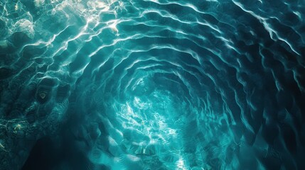 Experience the enchanting ripple effect of vibrant turquoise water, beautifully highlighting the mesmerizing allure of nature in a serene and peaceful setting
