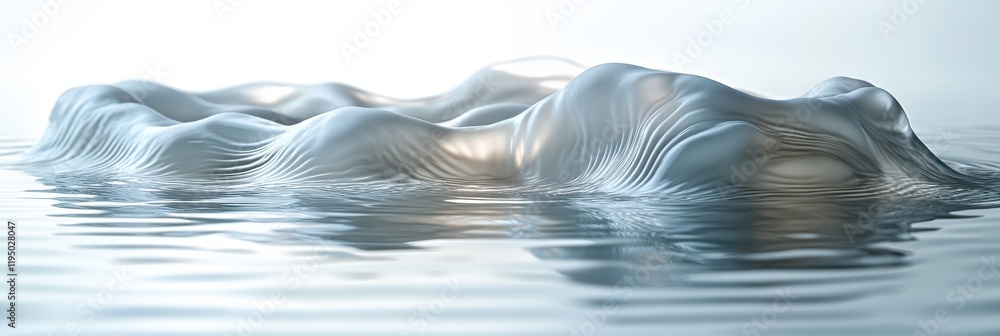 Poster ripples gracefully radiate across a serene water surface, reflecting subtle light patterns and creat