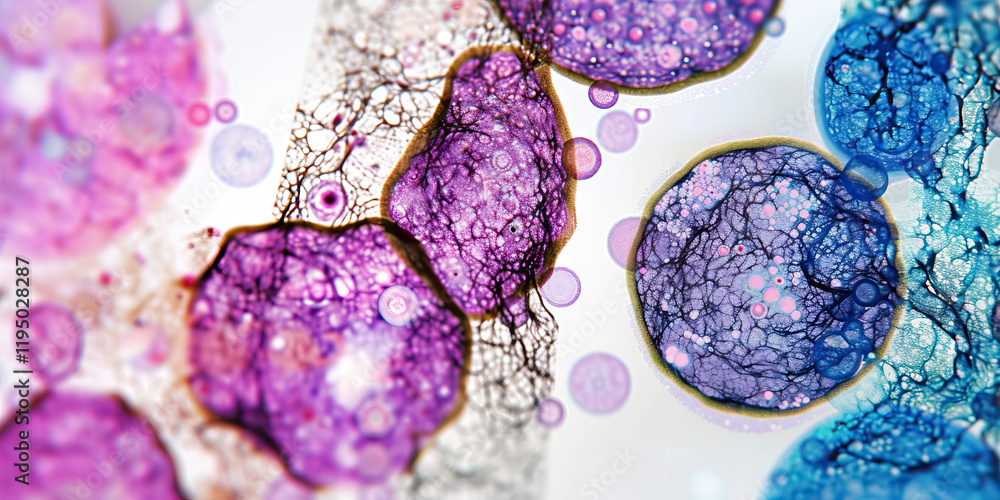 Aufkleber microscopic view of organic structures with intricate internal networks