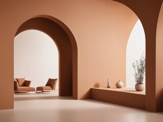 Minimalist arches in warm earth tones