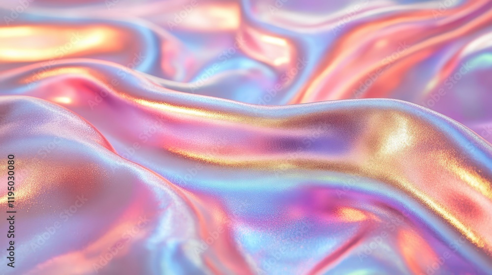 Poster the holographic foil texture showcases a dazzling metallic surface, featuring vibrant colors that fl