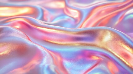 The holographic foil texture showcases a dazzling metallic surface, featuring vibrant colors that flow in a dynamic wave pattern, creating a stunning visual effect