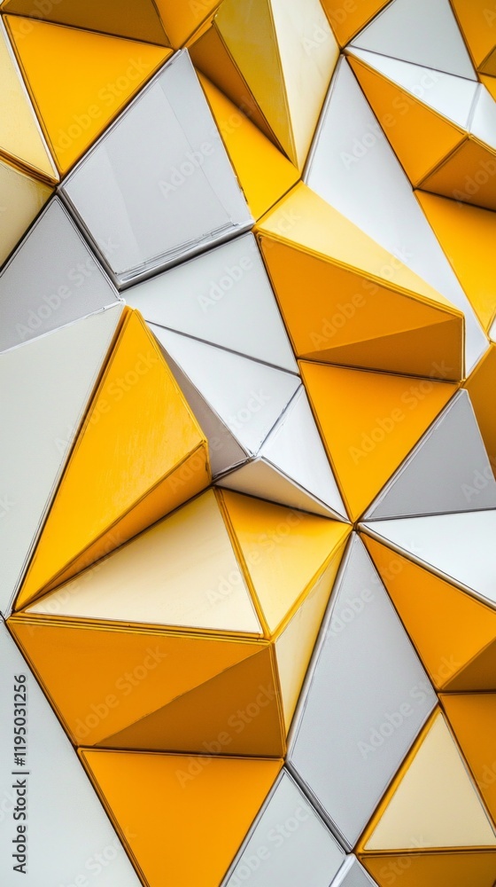Aufkleber Colorful triangular forms interlock seamlessly, creating a stunning geometric design that captivates viewers with its intricate detail and vibrant hues
