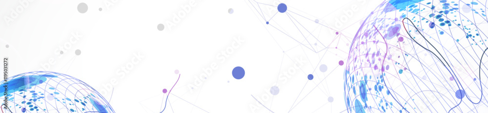 Poster abstract sphere background with plexus effect. 3d surface. vector.