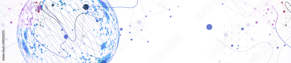 Poster abstract sphere background with plexus effect. 3d surface. vector.