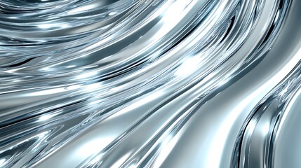 Shimmering Silver Waves Creating a Fluid Motion Abstract Background for Creative Designs and Art Projects with Reflections and Light Play