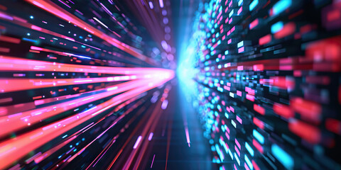 Fototapeta premium Abstract Representation of Converging Data Streams