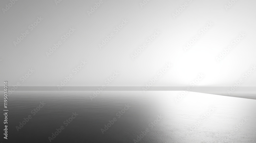 Poster a vast horizon unfolds in a soft pale gray gradient, its smooth matte finish merging effortlessly wi