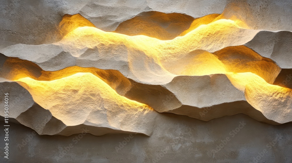 Poster neutral tan sandstone surface with fine grain illuminated by soft, warm lighting creating a calming 