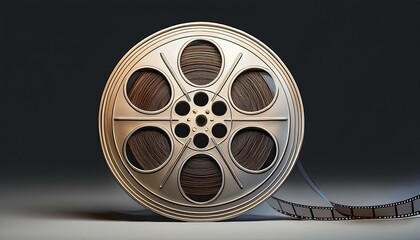 reel of film prespective cut out isolated for cinema background 3d rendering