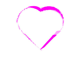 Corazón hecho de trazado de pincel rosa