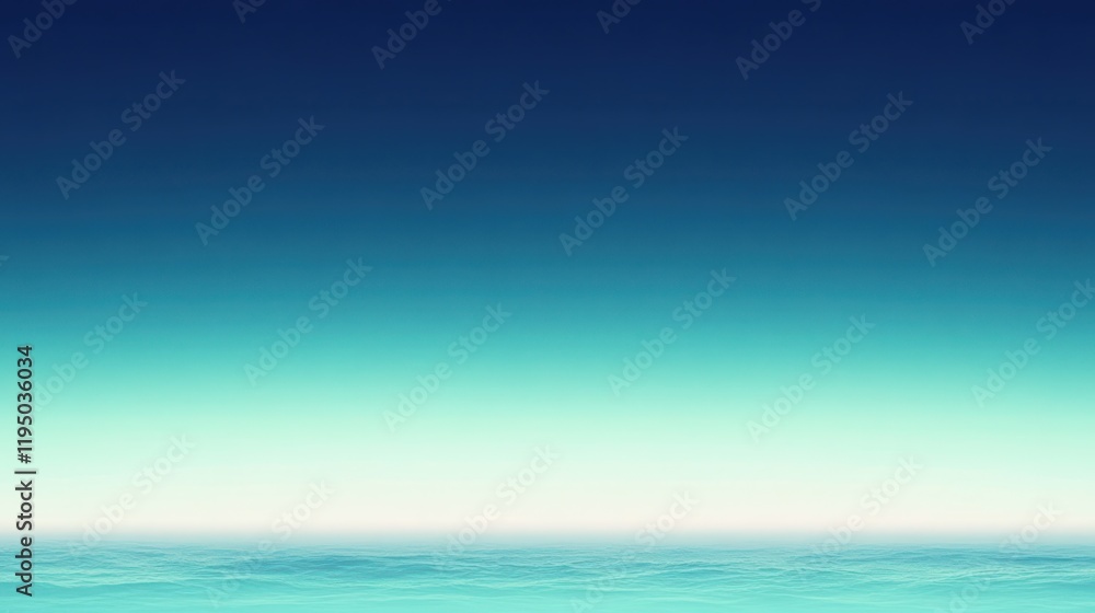Poster seamless transition from aqua to navy blue creating a serene ocean gradient under clear skies during