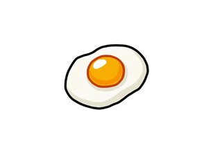 fried egg on white background