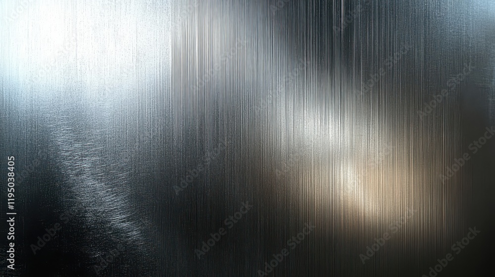 Aufkleber metallic silver surface exhibiting fine horizontal textures, creating an abstract and ethereal effec