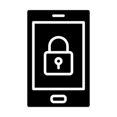 Lock Screen Vector Glyph Icon Design