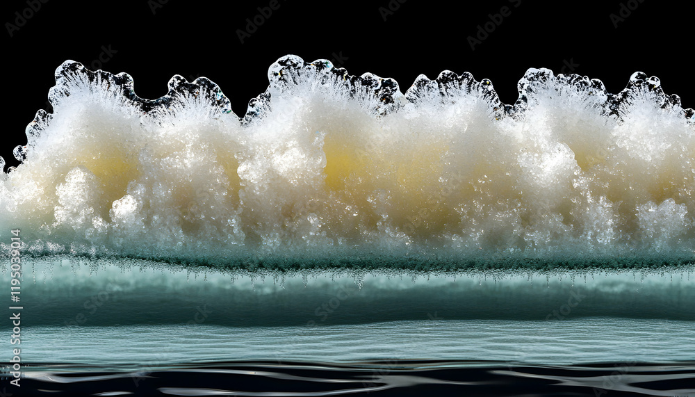 Poster abstract image of crystalline formations resembling a wave, showcasing intricate textures and a uniq