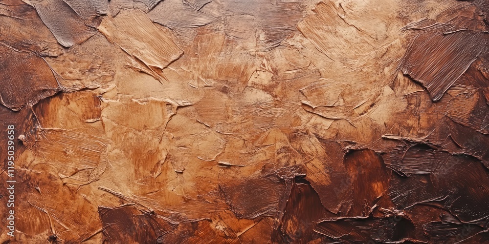 Poster abstract textured background with rich brown hues featuring layered brush strokes creating depth and