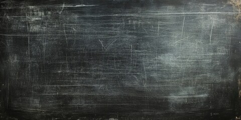 Blank chalkboard with subtle texture and faint erase marks in dark black tones, centered composition, ideal for educational or creative uses.