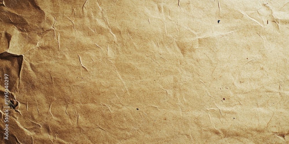 Aufkleber brown crumpled cardboard paper texture with warm golden tones featuring an empty central space for t