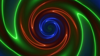 Brown blue green neon twirl background