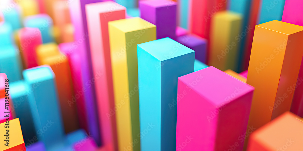 Poster Abstract Composition of Multicolored Rectangular Blocks
