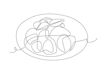 Beef rendang concept one-line drawing
