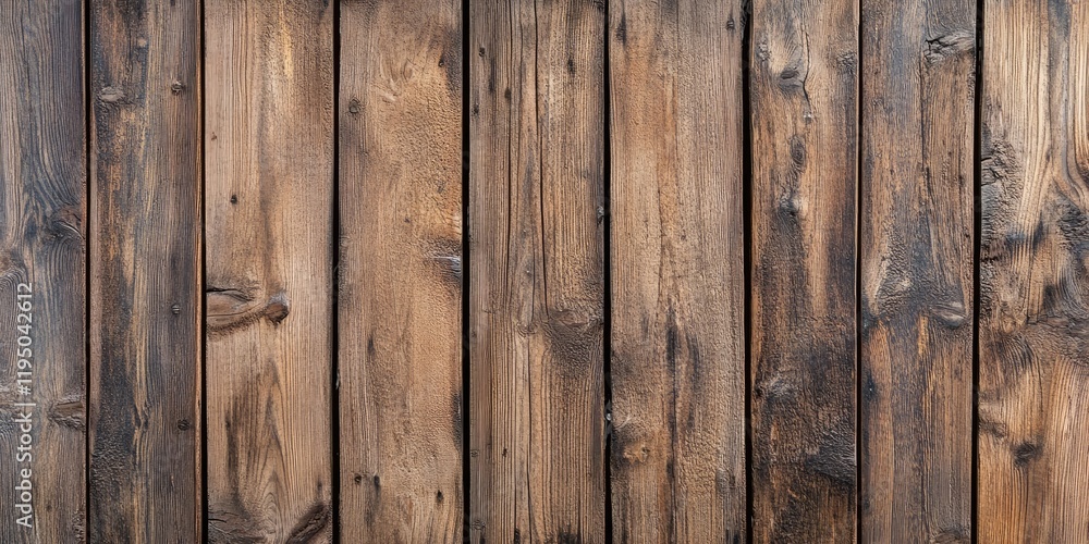 Poster textured brown wooden planks arranged vertically create a rustic backdrop with natural grain pattern