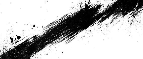 Vector abstract brushstroke black ink stroke texture.