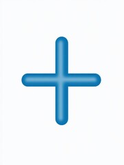 Obraz premium Clean and modern symbol featuring rounded ends that represents addition or positivity against a minimalist background in bright blue color