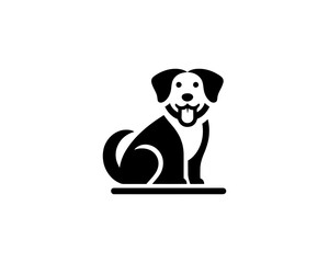 Silhouette Dog logo design icon symbol vector illustration. Black and White Dog Logo
