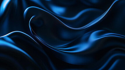 Obraz premium An atmospheric midnight blue design featuring clean lines, glowing neon highlights, and smooth transitions, ideal for creating futuristic, high-end digital visuals and branding content.
