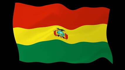 bolivia flag waving black background