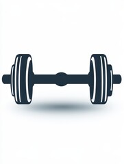 Fototapeta premium Dumbbell icon symbolizing fitness and weight training in a minimalistic design suitable for health-related topics and workout motivation