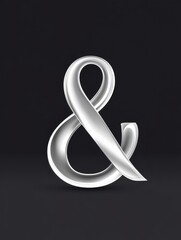 Obraz premium Stylized modern symbol featuring elegant curves against a dark background highlighting its unique design and contemporary aesthetic